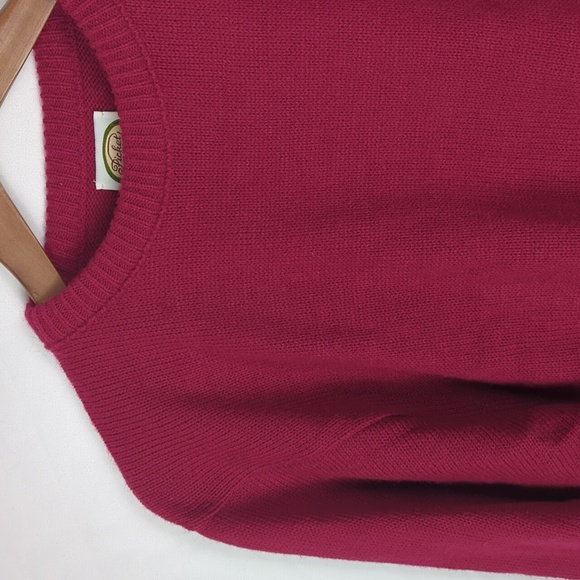 VINTAGE Women's Picket and Post Dark Pink Knit Crewneck Sweater - Picture 2 of 4
